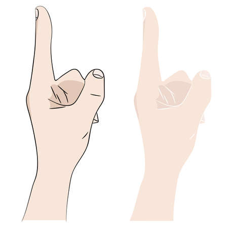 Pointing finger upのイラスト素材