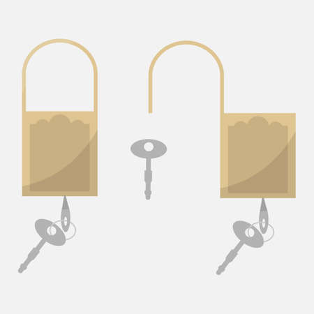 Lock Icon in trendy flat style isolated on grey background. Security symbol for your web site design, logo, app, UI. Vector illustration, EPS10.のイラスト素材