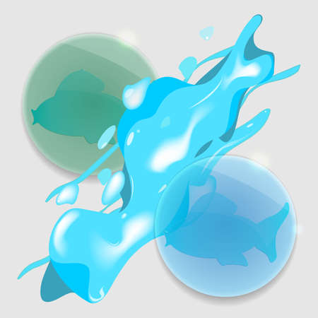 Abstract 3D Glass Graphics.Vector illustrationのイラスト素材