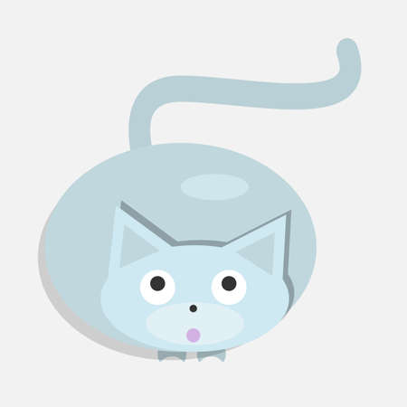 Cat. Top view. Flat vector illustration.のイラスト素材