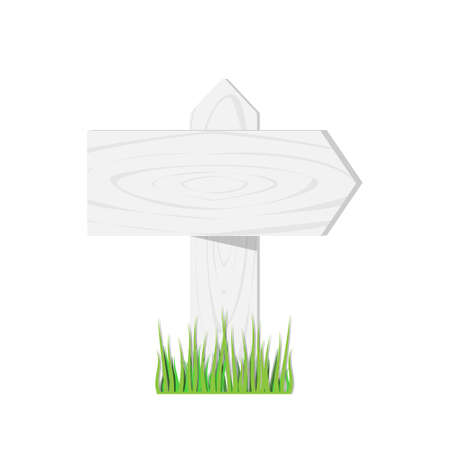 White wooden sign isolated. Vector illustration.のイラスト素材