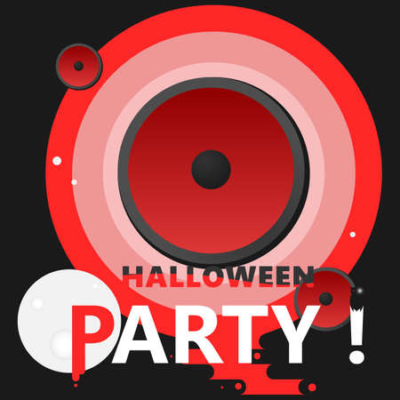 Halloween party bloody poster with moon and owlのイラスト素材