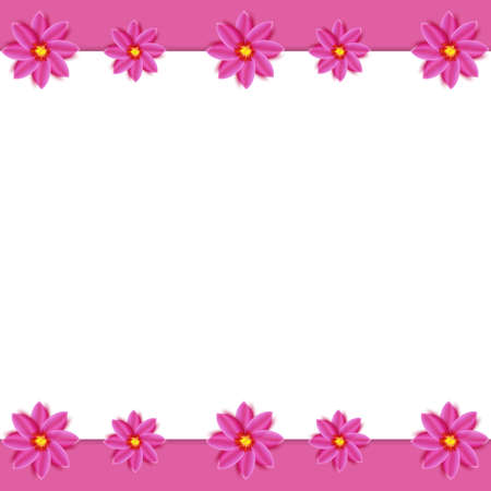 Decorative border with pink flowers.Design templateのイラスト素材