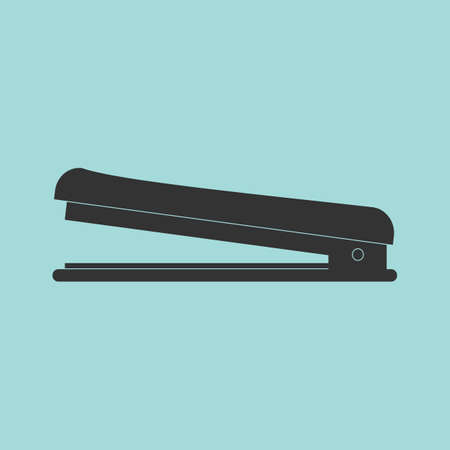Stapler silhouette icon isolated on blue backgroundのイラスト素材