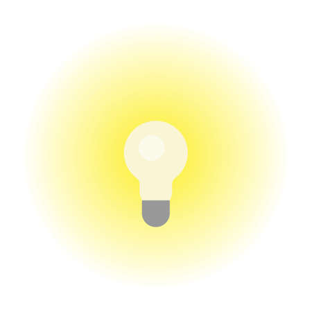 Electric lamp with yellow light isolated on white backgroundのイラスト素材