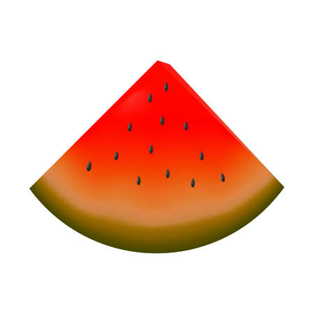 A triangular slice of watermelon isolated on white backgroundのイラスト素材