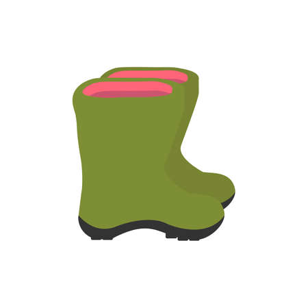 Green boots. Side view Vector illustration.のイラスト素材