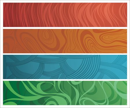 Four differently ornamented banners for your designのイラスト素材