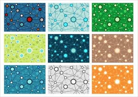 Abstract geometric shapes pattern. File contains nine different colour variationsのイラスト素材