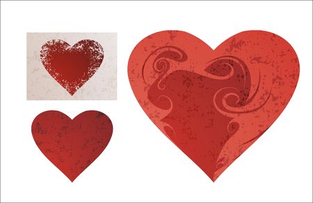 Heart with ornament, grunge texture.のイラスト素材