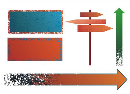 Set of different design banners with grunge textureのイラスト素材