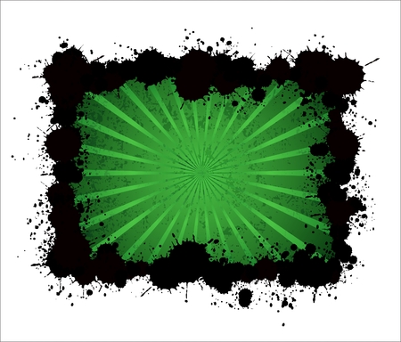  Banner with ink splat frame and grunge texture のイラスト素材
