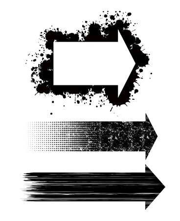  Three isolated different design arrows のイラスト素材