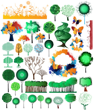 Collection of creative and original design nature theme elements のイラスト素材