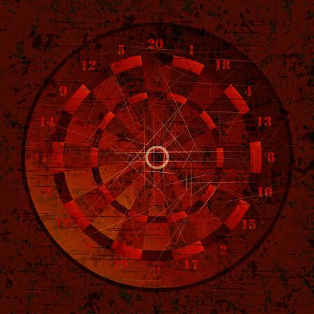 dartboard with grunge texture illustration. Eps10 のイラスト素材