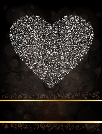 Background with ornamented heart .のイラスト素材