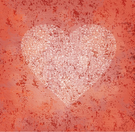 Ornamented heart on grungy background. のイラスト素材