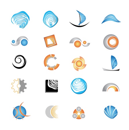 Collection of various design and theme logos. Eps10 のイラスト素材
