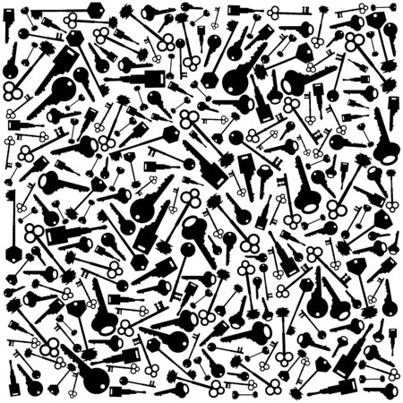 vector background with many keys のイラスト素材