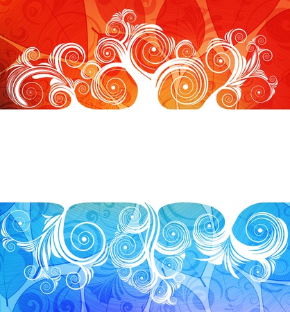 abstract design banner with stylized leaves pattern.のイラスト素材