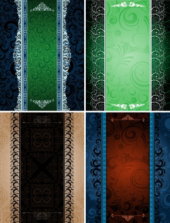 set of ornamented banners, eps8 format vectorのイラスト素材