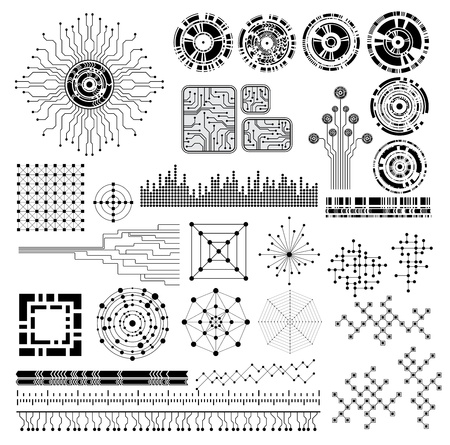 technology style design elementsのイラスト素材
