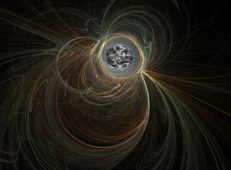 globe in the hole -fractal composition