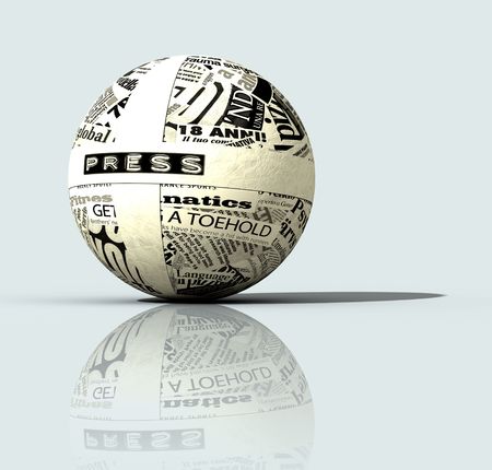 Newspapers on globe, digital art work
の写真素材
