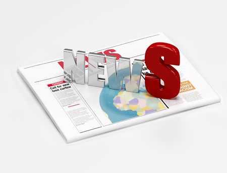news logo on newspaper isolated on white -digital artworkの写真素材