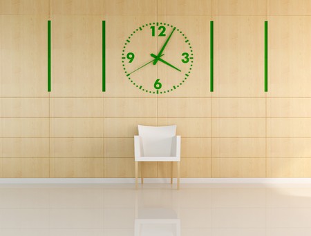 white chair in a office reception - digital artwork