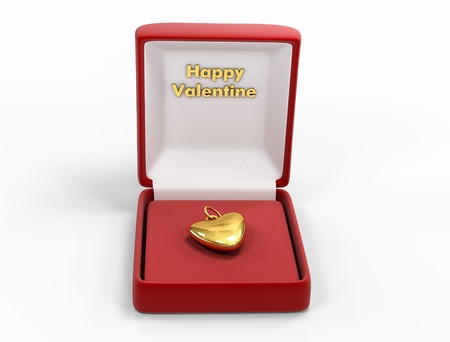 golden heart for valentine's day - digital artworkの写真素材