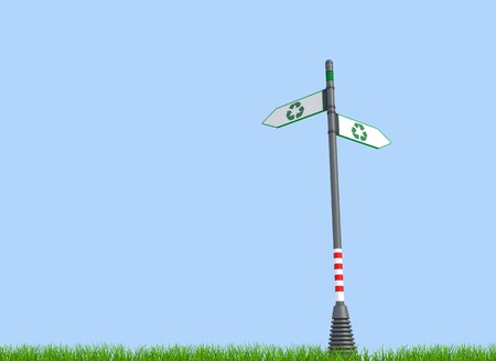conceptual  recycling road sign - digital artwork