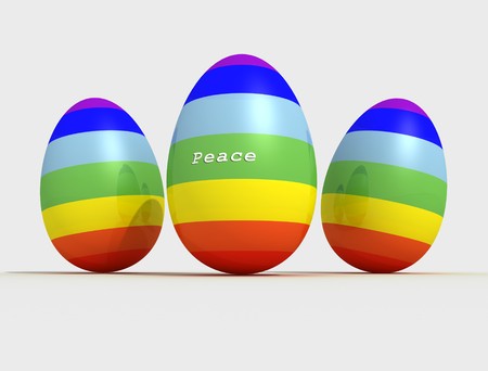 three artistic  easter eggs - digital artworkの写真素材
