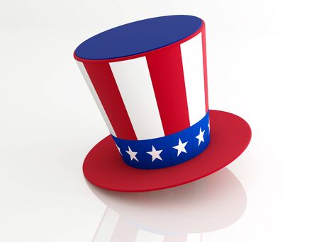 Uncle Sam's Hat isolated on white - renderingの写真素材