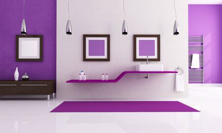 contemporary bathroom with fashion sink - renderingの写真素材