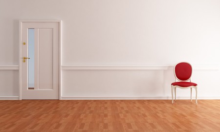 empty home entry foyer with classic chair - renderingの写真素材