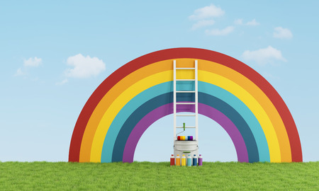 Select color swatch to paint the sky with a rainbow - 3D Renderingの写真素材