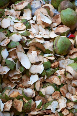 Heap of coconut shellの写真素材
