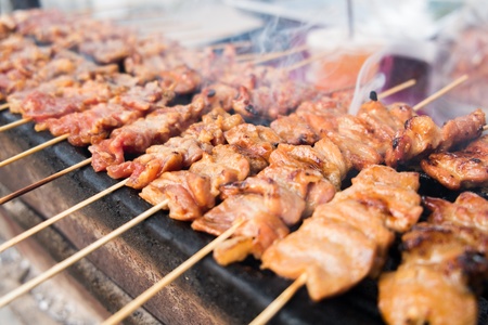 Local food Thai roasted porkの写真素材