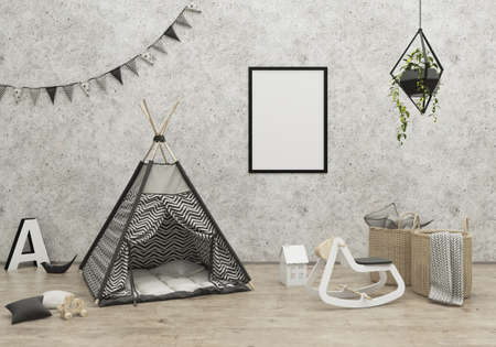 kids game room interior image. 3D Renderingの写真素材