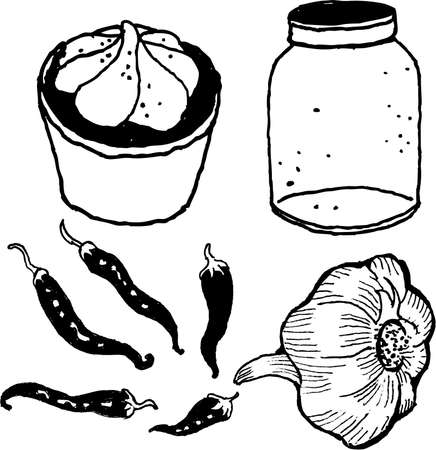 things found in kitchenのイラスト素材