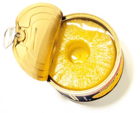 pineapples in a canの写真素材