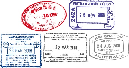 passport stampsのイラスト素材