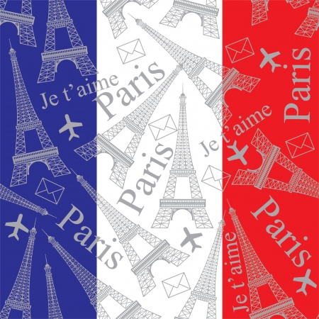 Eiffel Tower seamless patternのイラスト素材