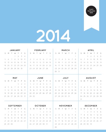 2014 calendar, minimalのイラスト素材