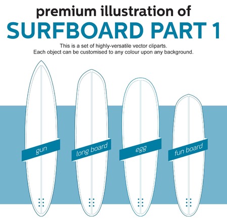 blank surfboard template, part 1のイラスト素材