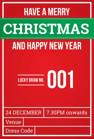 christmas invitation card, lucky drawのイラスト素材