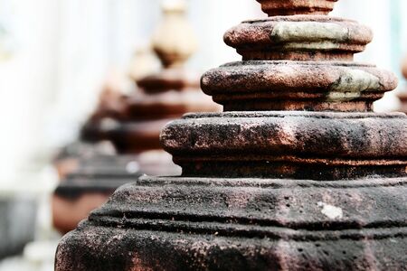 detail of decorated temple in bangkok, thailand の写真素材