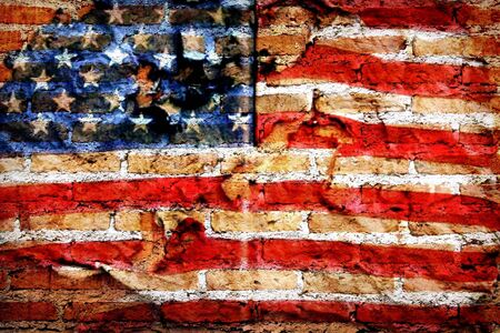 Flag U.S.A United States in grunge vintage texture 