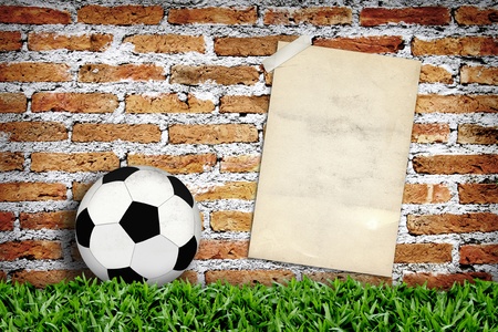 Old poster and footballの写真素材